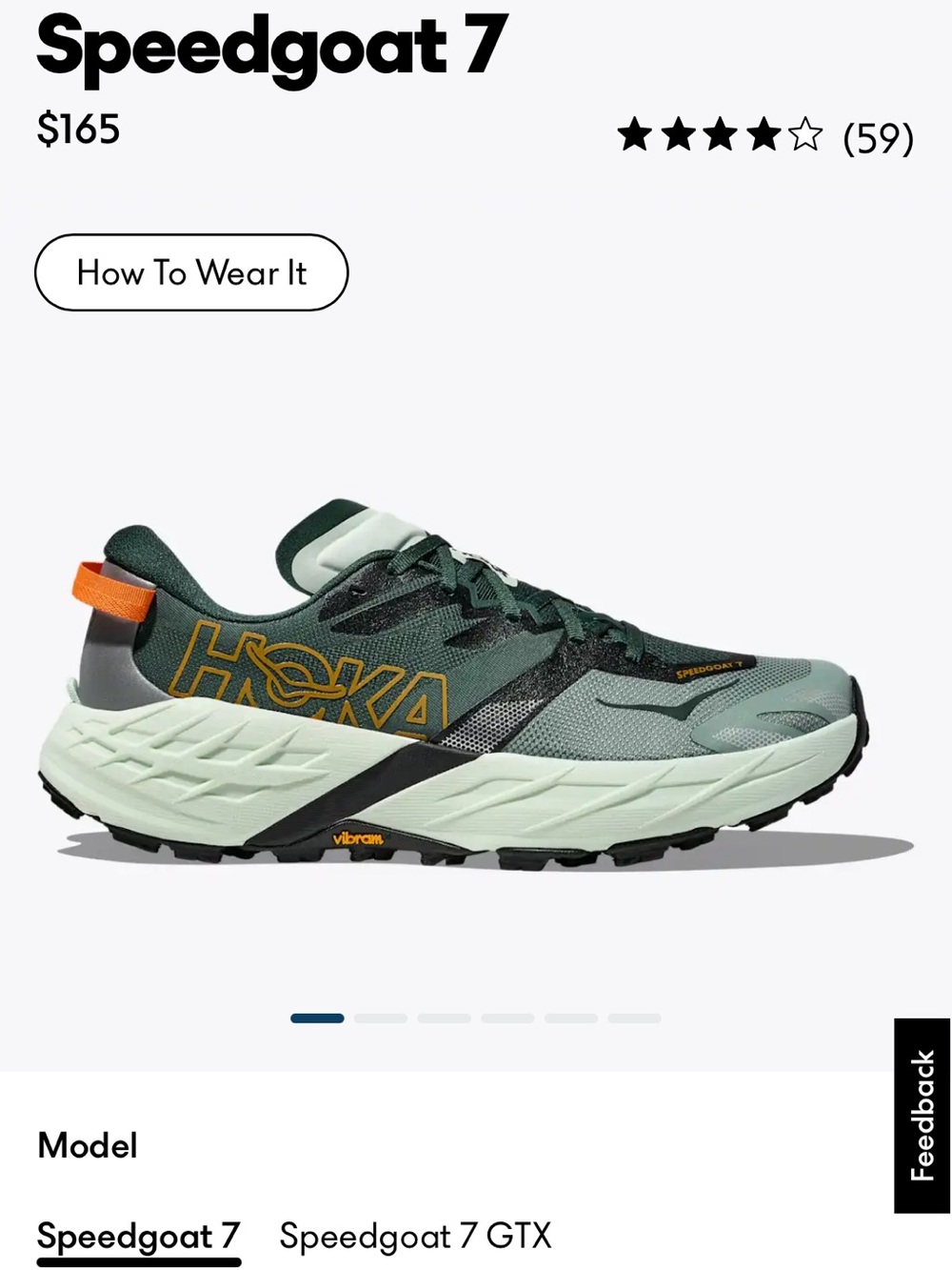 Hoka Speedgoat 7 Athletic Shoes Gray & Green US 10.5 D